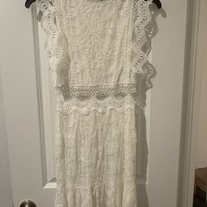 Elegant Lace White Dress